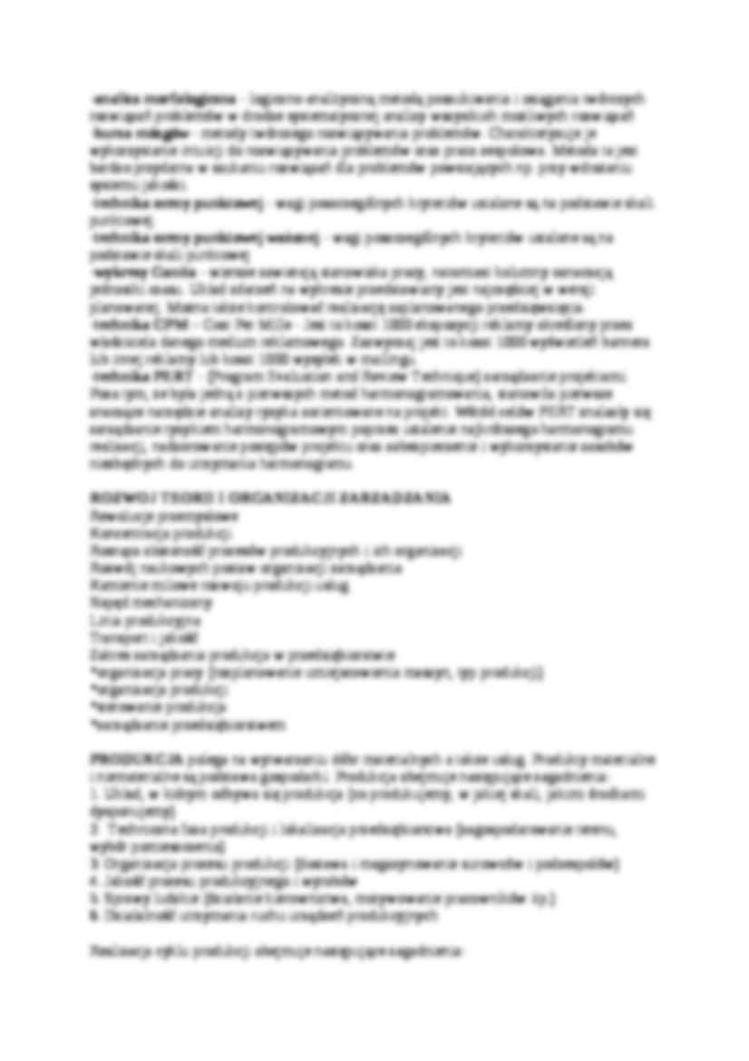 Zarządzanie produkcją i usługami - wykłady - strona 2