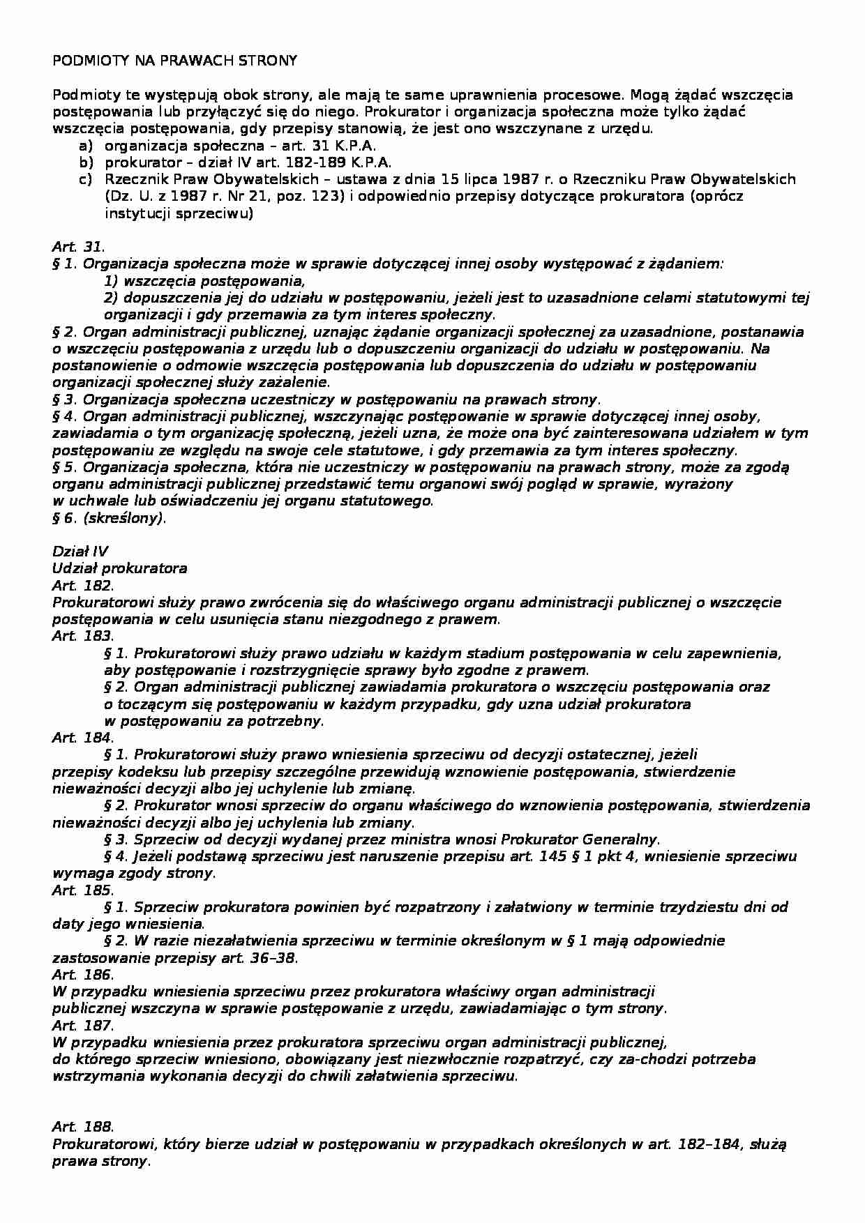 KPA - podmioty na prawach strony - strona 1