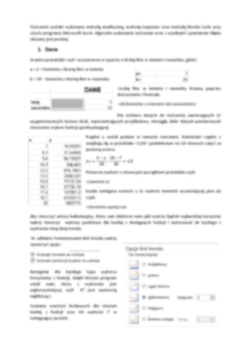 Całkowanie numeryczne - ćwiczenie 1 - strona 2