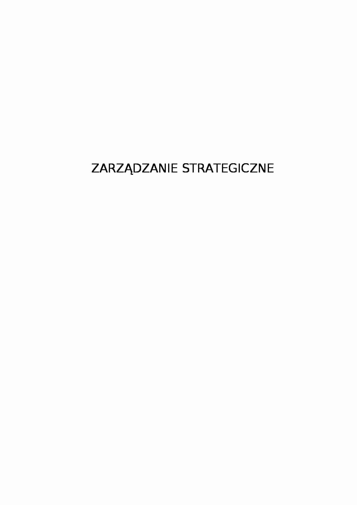 Zarządzanie strategiczne - strona 1
