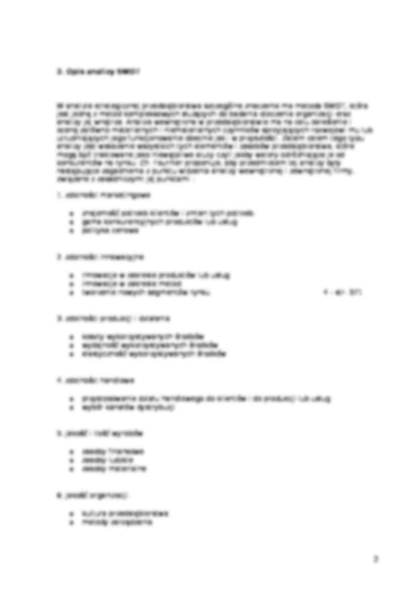 Analiza SWOT - szczegółowe opracowanie - strona 2