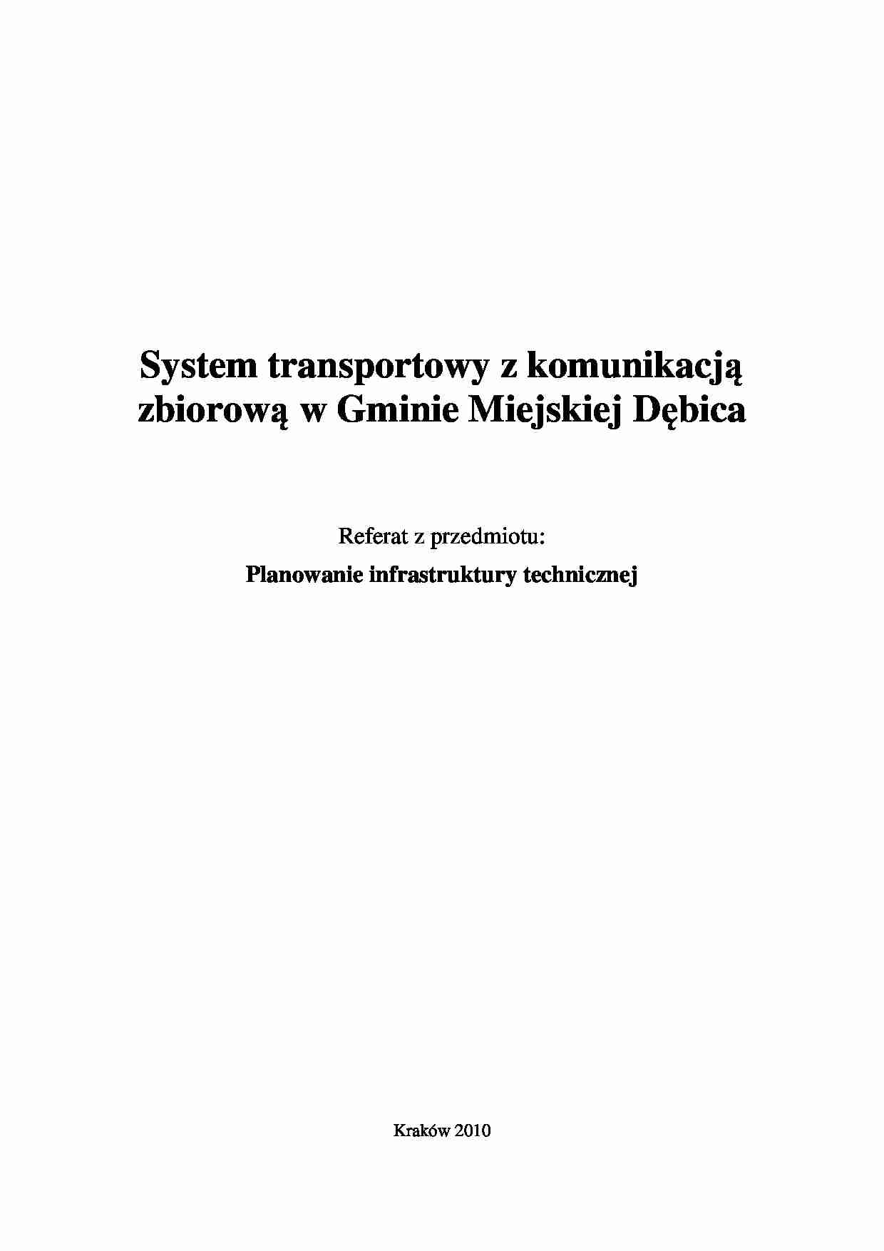 System transportowy z komunikacją zbiorową - praca zaliczeniowa - strona 1