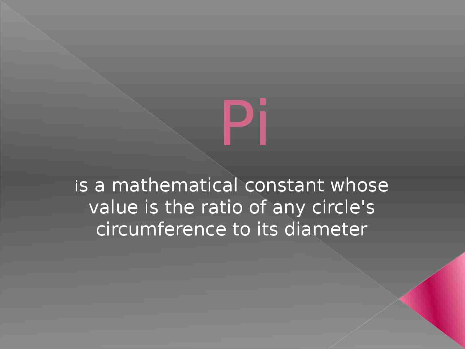 Prezentacja o liczbie Pi po angielsku - strona 1