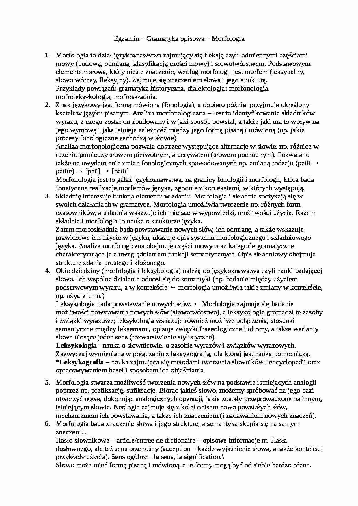 Filologia romańska - morfologia - strona 1