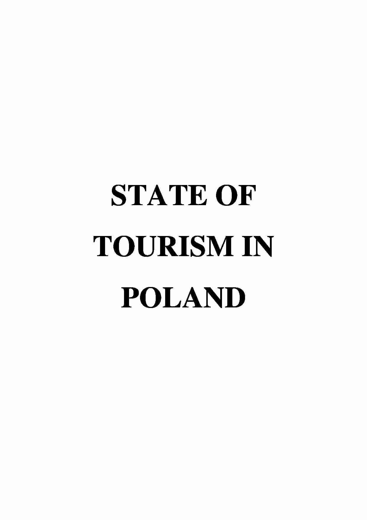 Report: tourism in Poland - strona 1