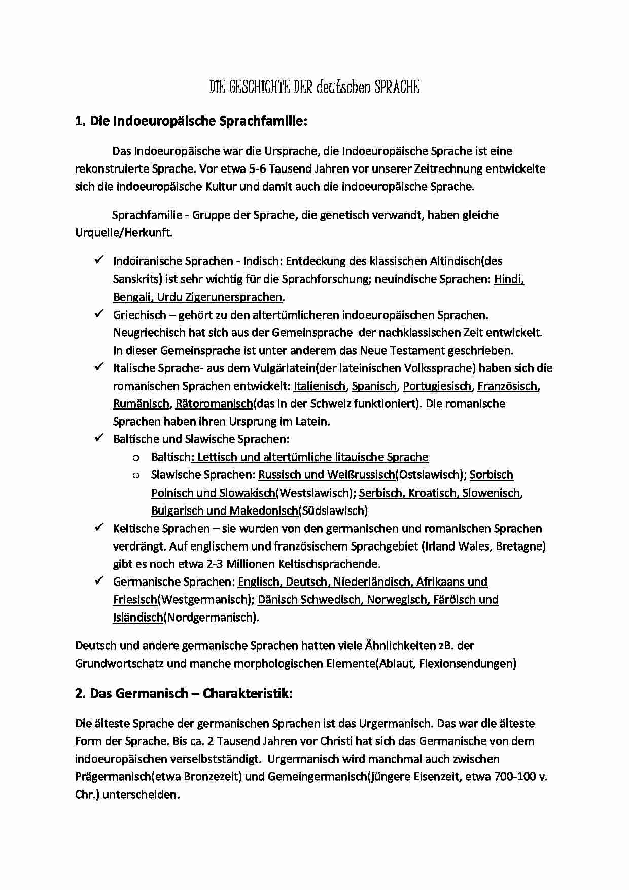 Historia języka niemieckiego - materiały w języku niemieckim - strona 1