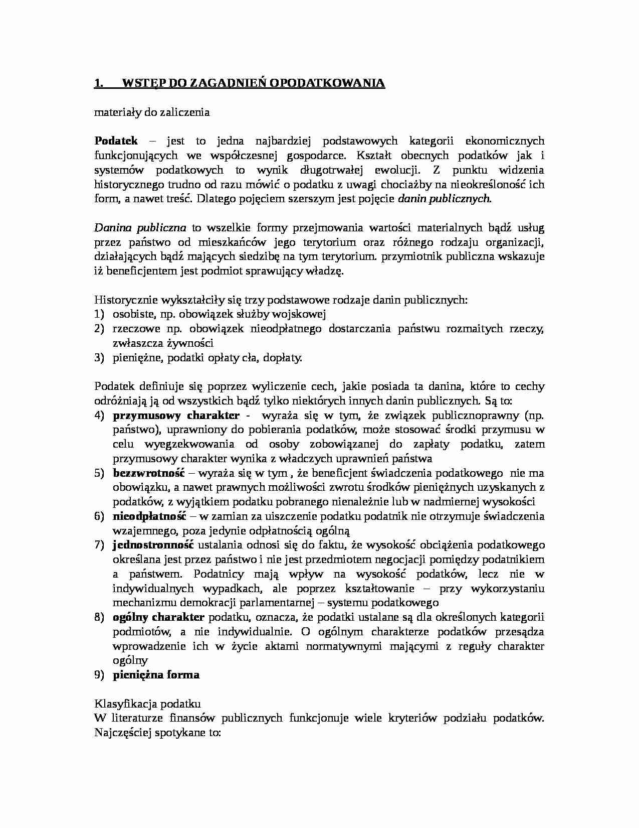 prawo podatkowe - dr Jolanta Gałuszka - strona 1