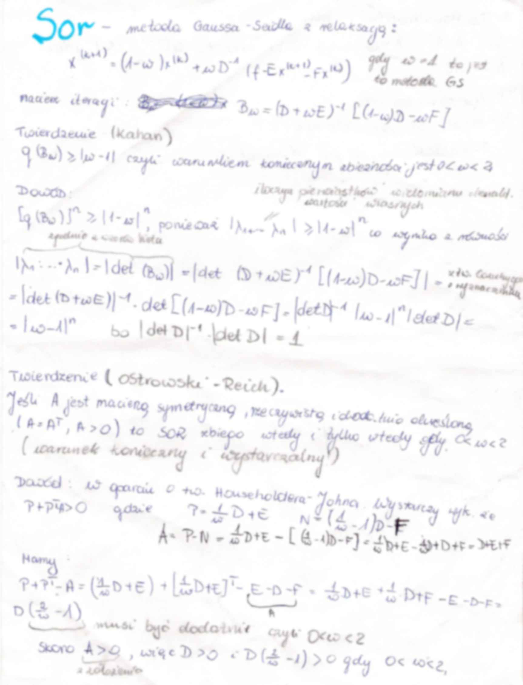 Metody numeryczne algebry liniowej - zagadnienia na egzamin - strona 2