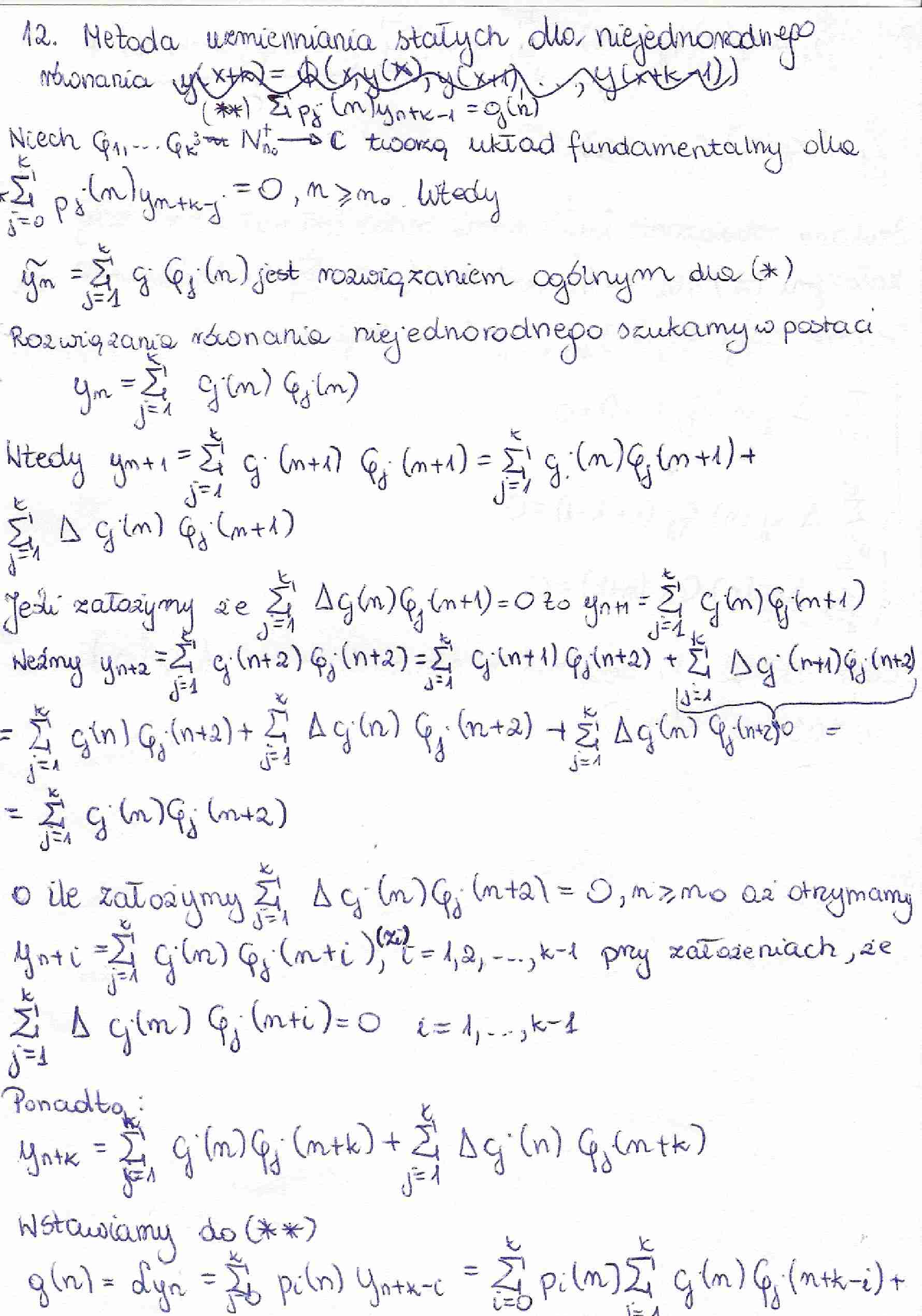Równania rekurencyjne - zagadnienia na egzamin cz. 2 - strona 1