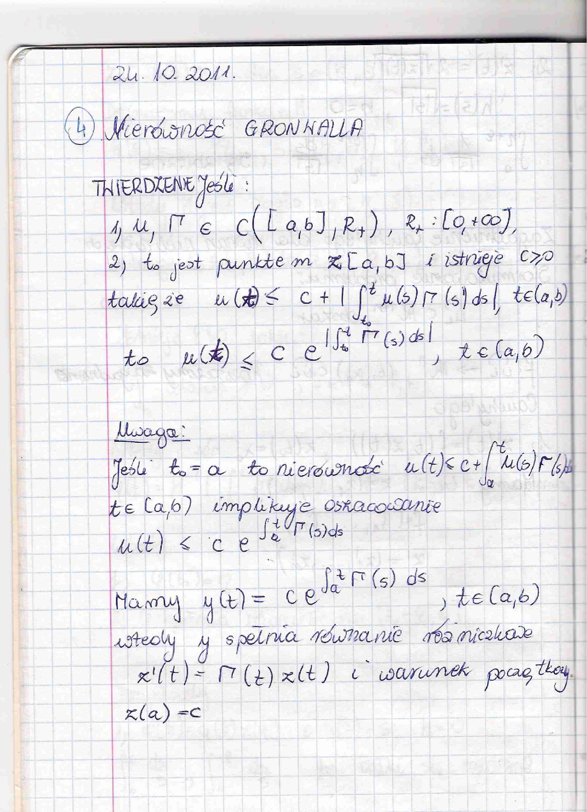 Równania różniczkowe - materiały z wykładów cz. 2 - strona 1