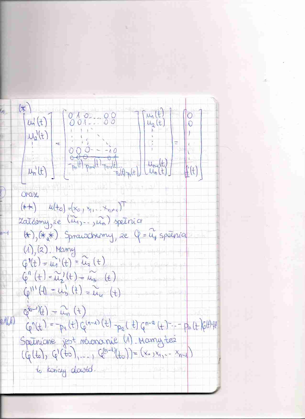 Równania różniczkowe - materiały z wykładów cz. 4 - strona 1