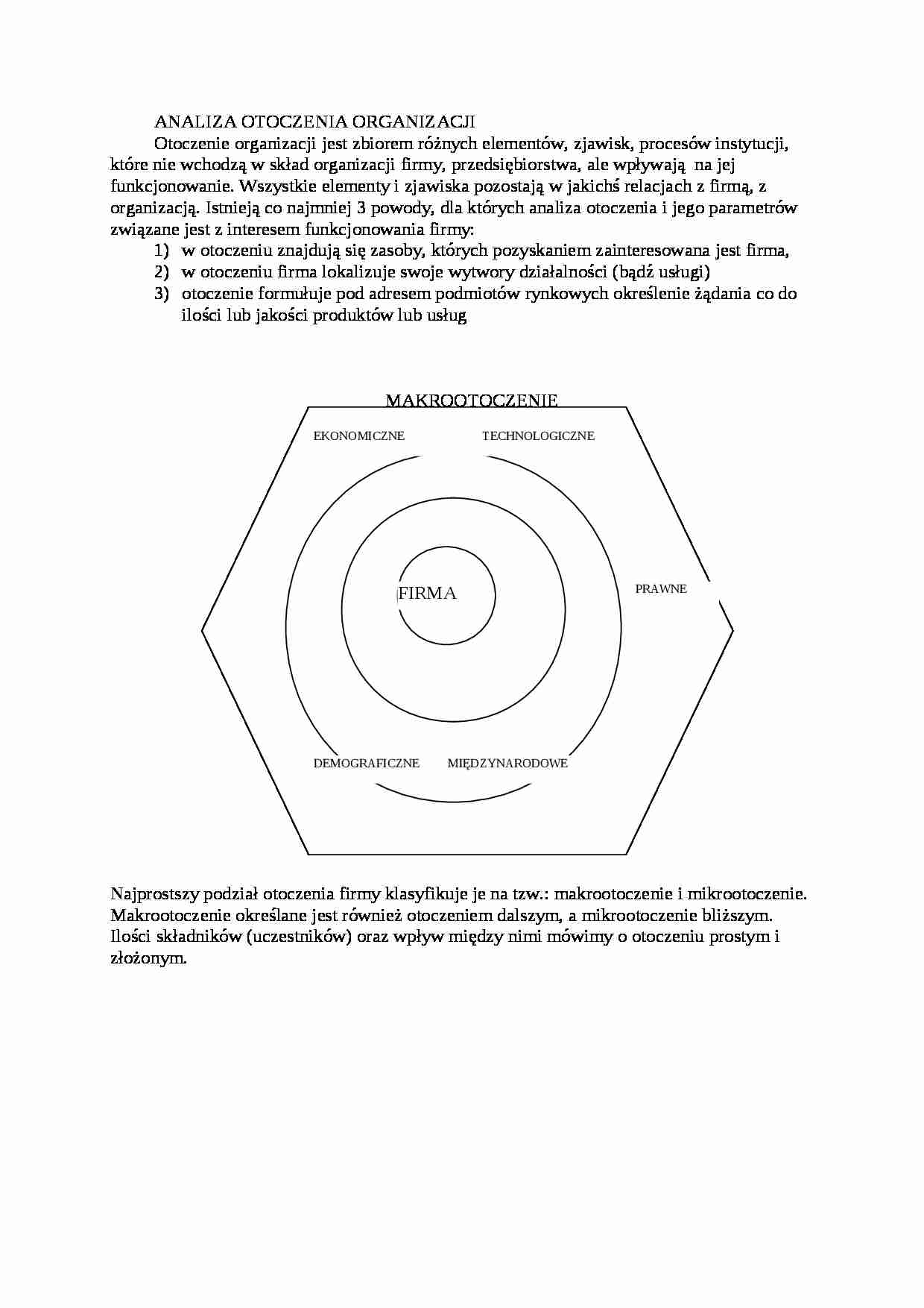 Analiza otoczenia organizacji - strona 1