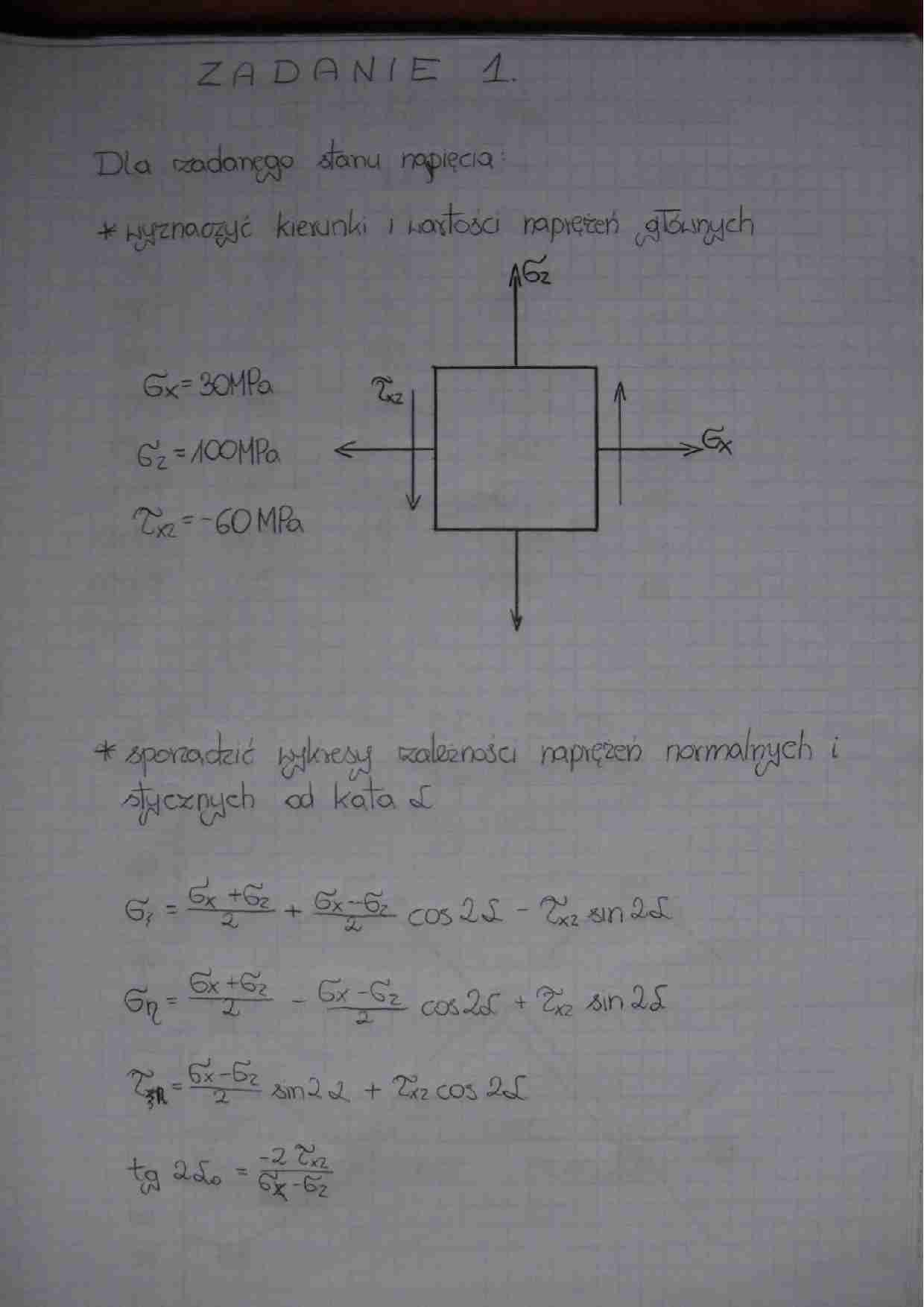 wytrzymałość materiałów - zadania - strona 1