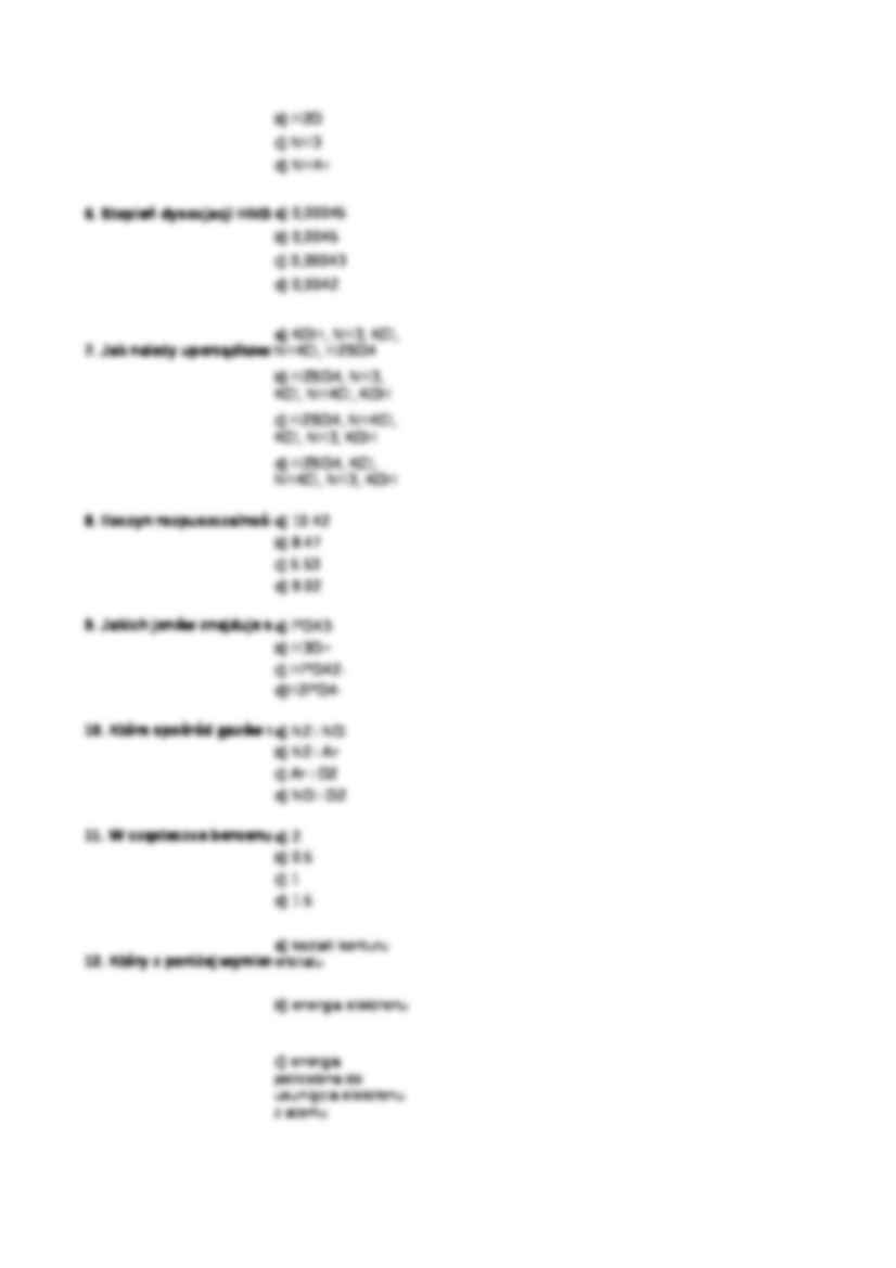 Test z chemii ogólnej i nieorganicznej  - strona 2