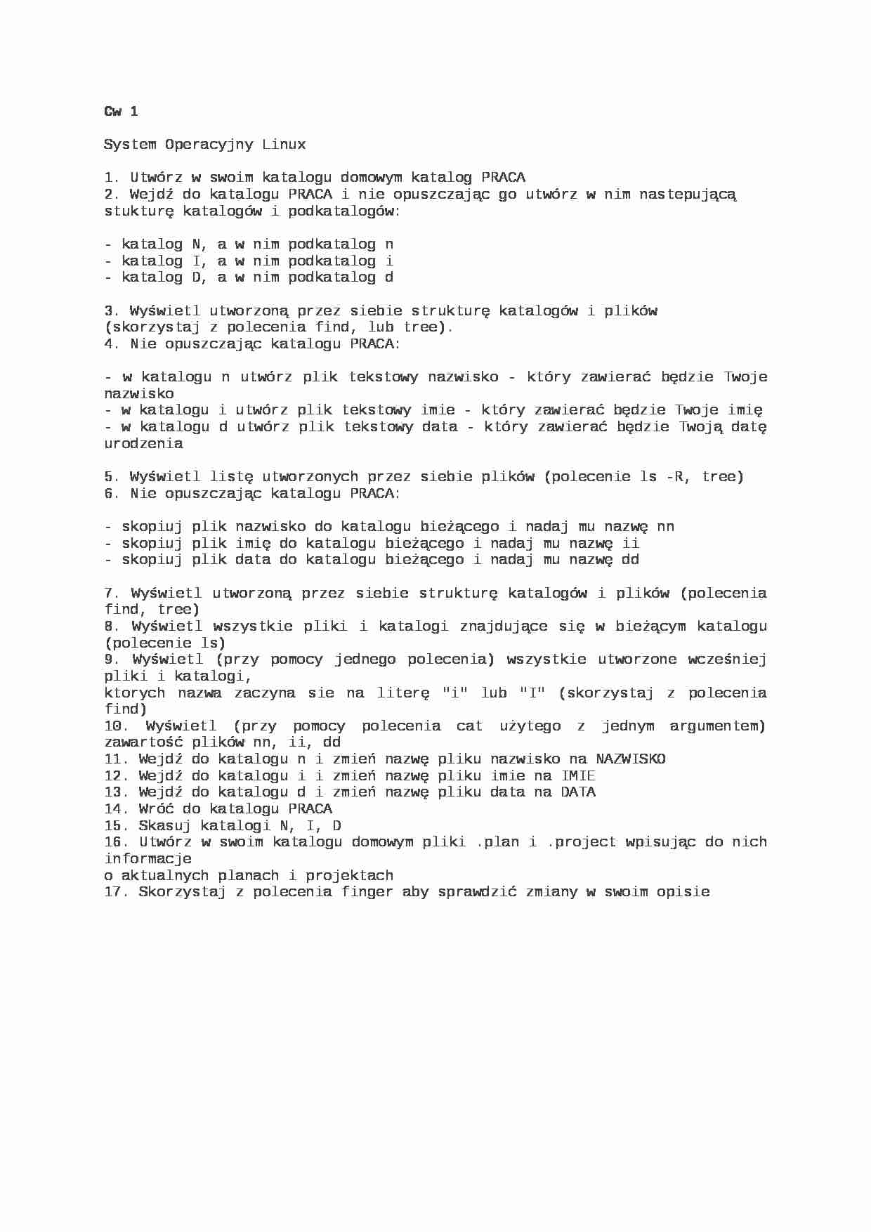 informatyka - zadania z linuxa - strona 1