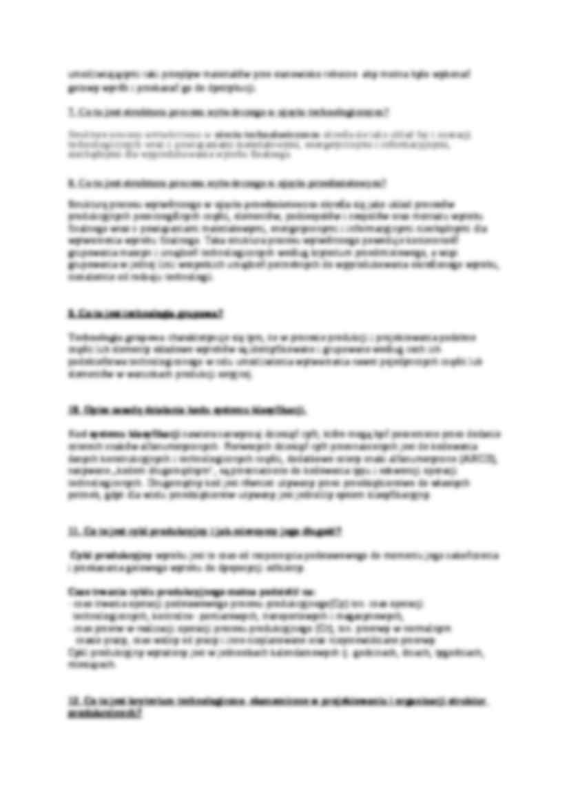 Zarządzanie produkcją - opracowanie pytań - strona 2