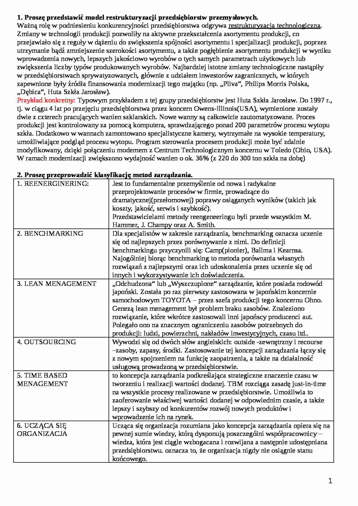 Metody zarządzania - strona 1