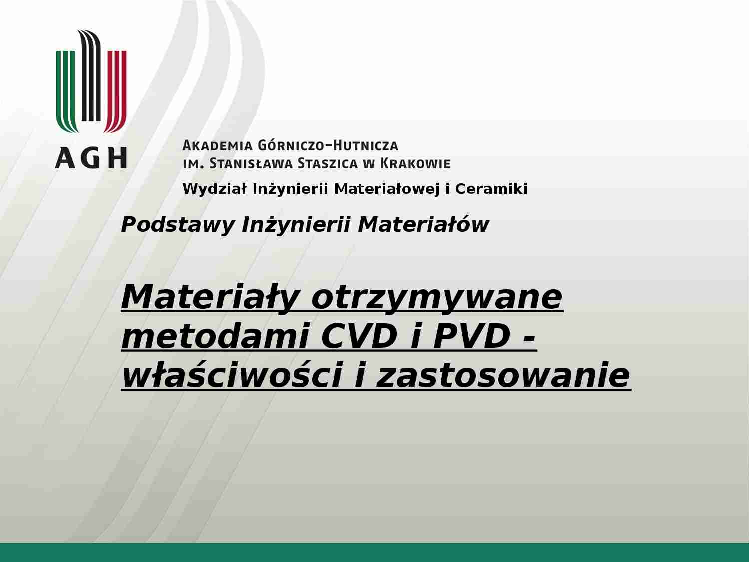 Materiały otrzymane metodą CVD - strona 1