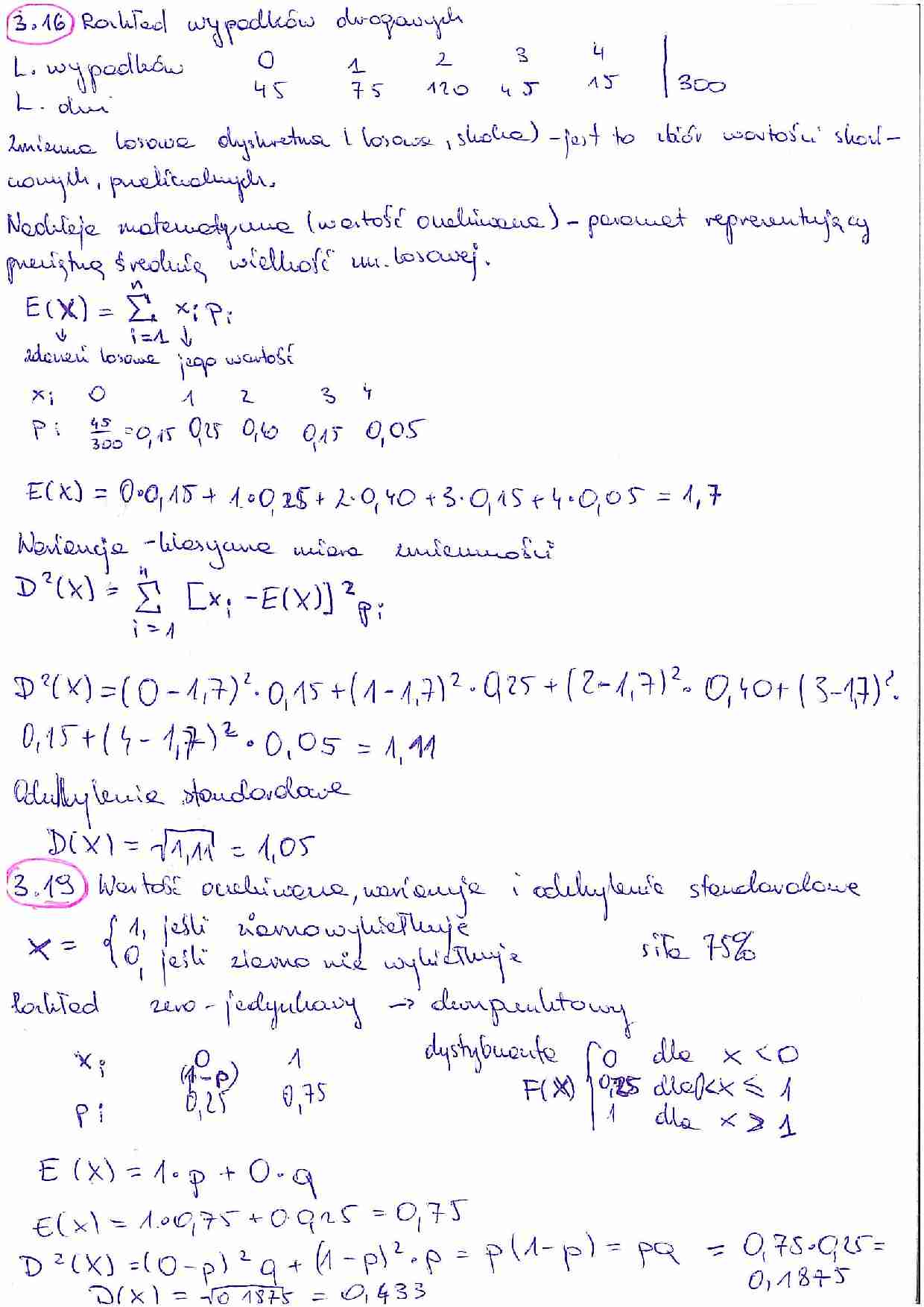 Zadania ze statystyki matematycznej - strona 1