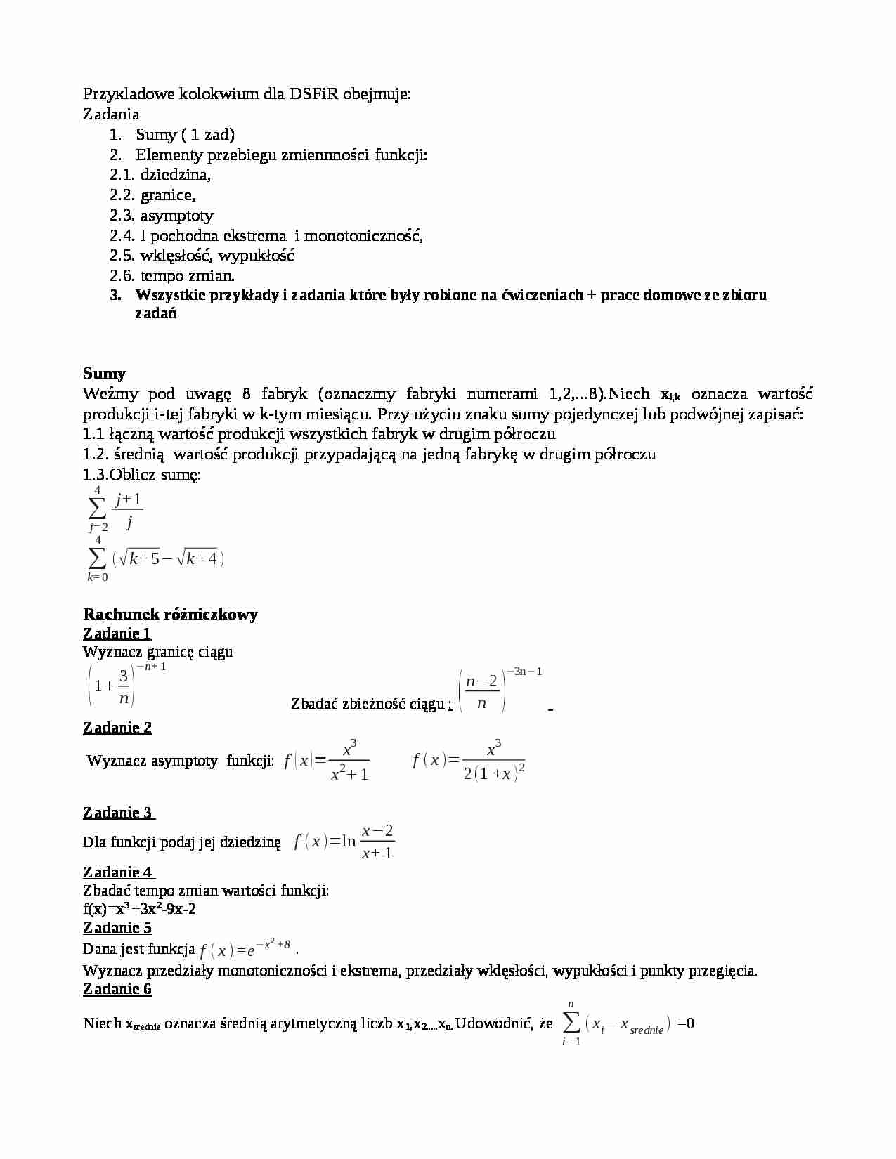 Matematyka zadania - strona 1