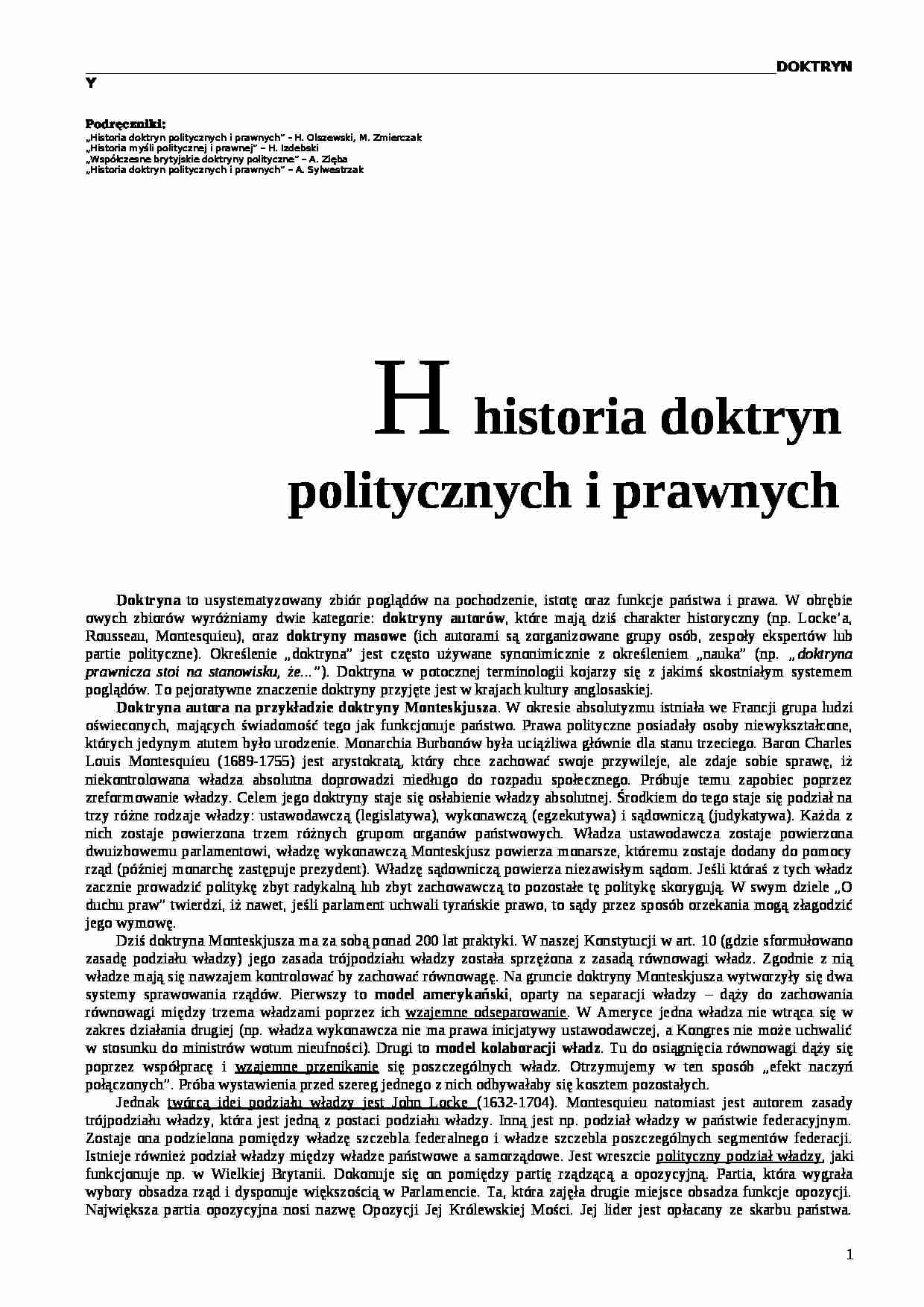 Historia doktryn polityczno-prawnych - strona 1