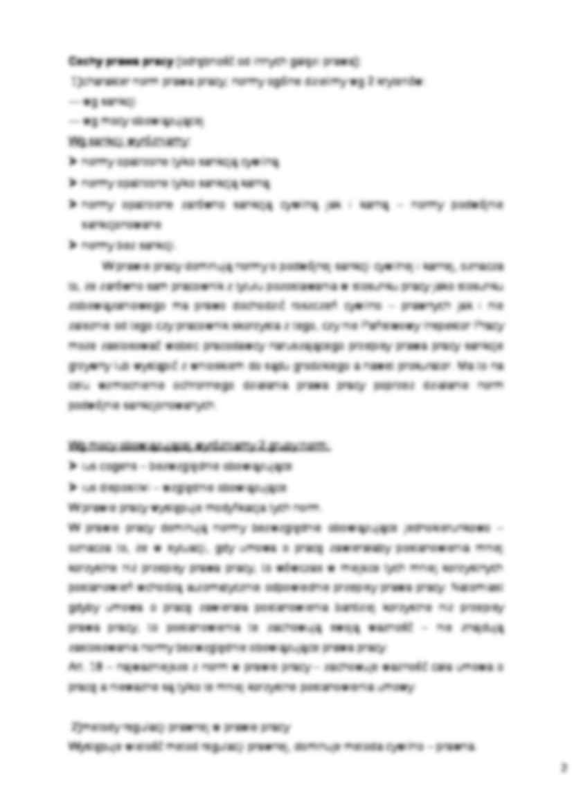 Prawo pracy - zarys i charakterystyka - strona 2