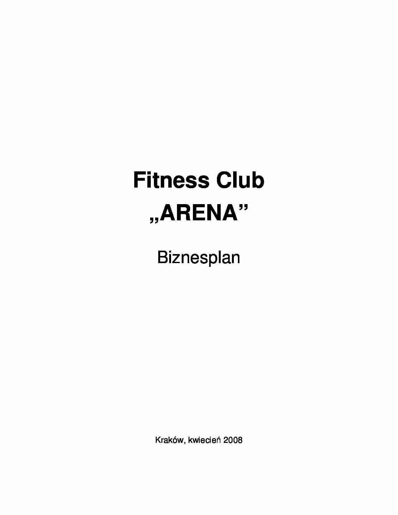 biznes plan - fitnes klubu - strona 1
