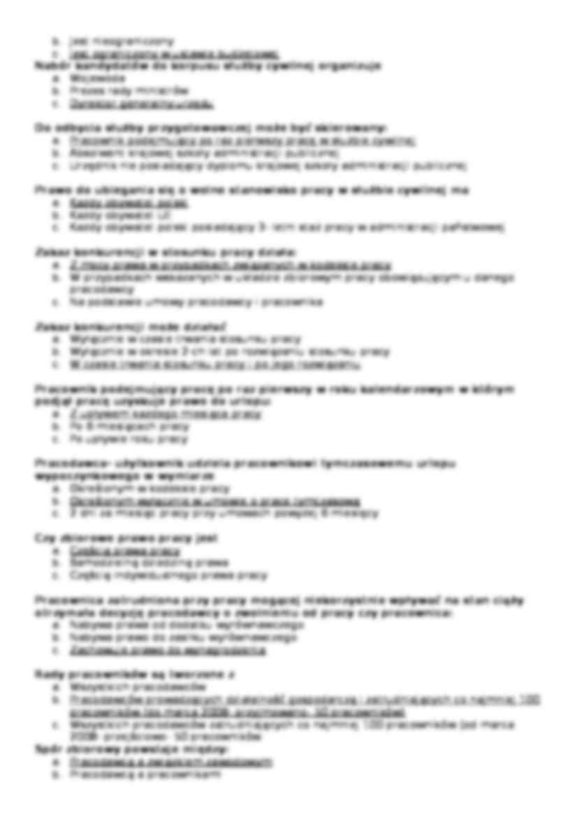 Prawo pracy - rozwiązany test - strona 2