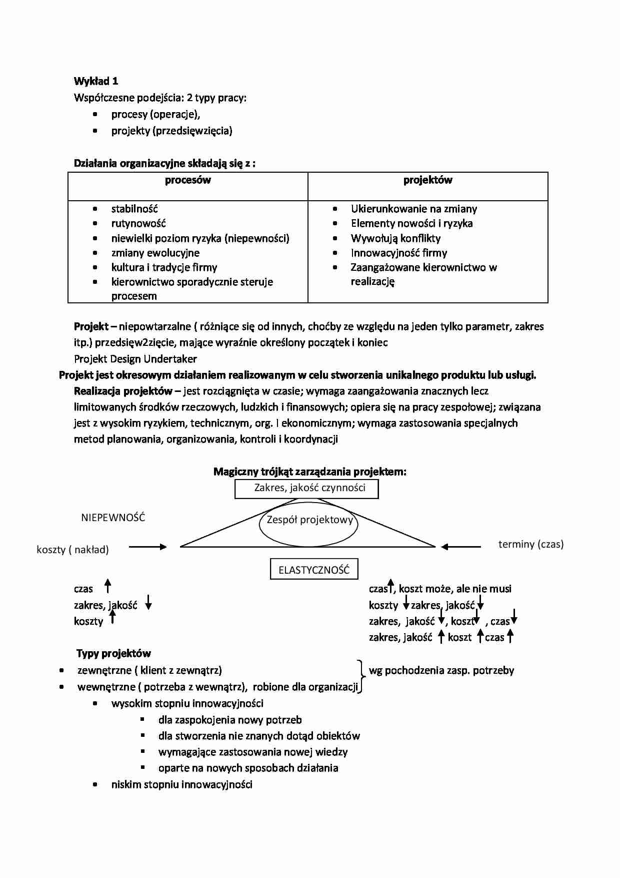 Zarządzanie projektami - wykład - strona 1