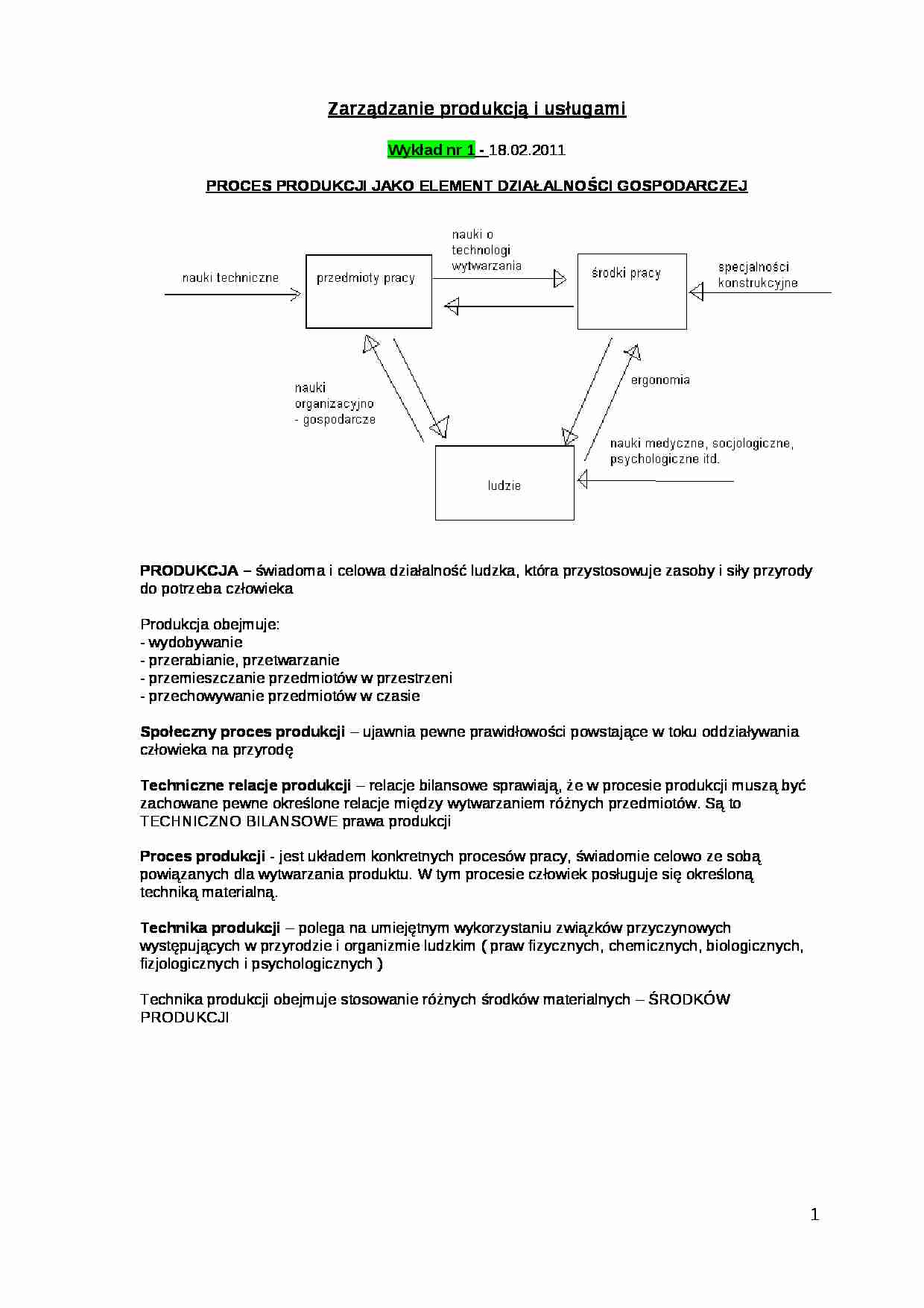Zarządzanie produkcją i usługami - Marek Janusz - strona 1