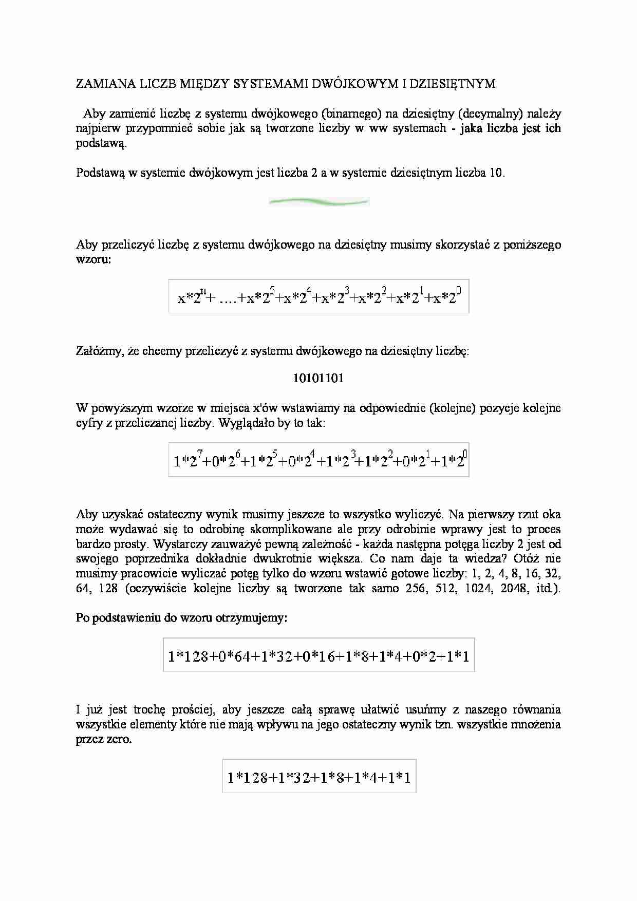 Przeliczanie systemu binarnego - strona 1