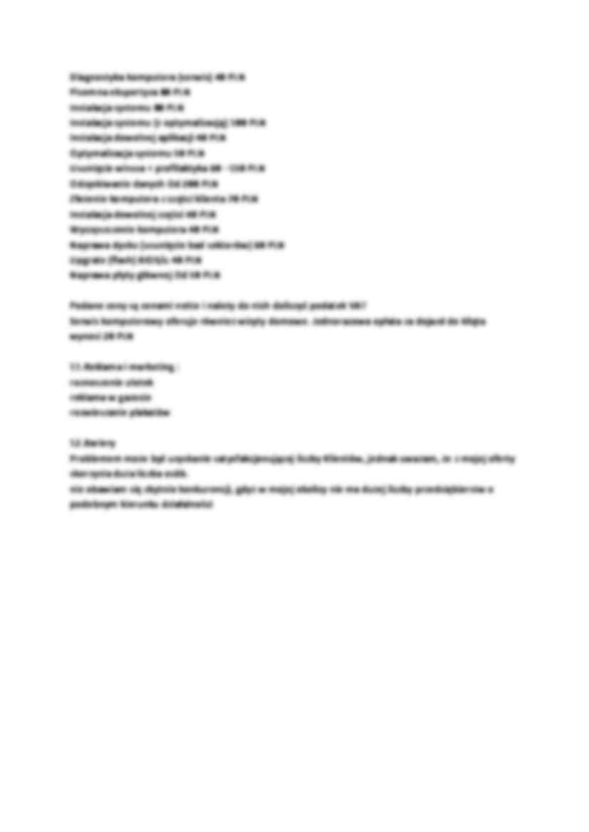 Biznes plan serwisu komputerowego „MATCOM” - strona 2