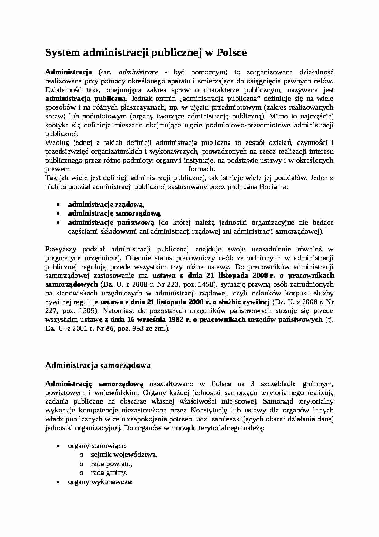 System administracji publicznej w Polsce - strona 1