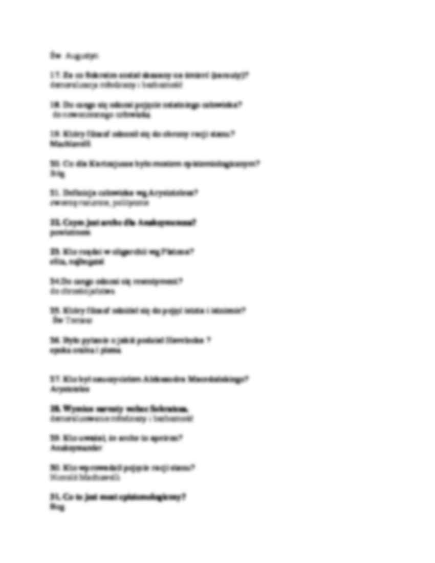 Pytania i odpowiedzi egzamin filozofia Augustyniak - strona 2