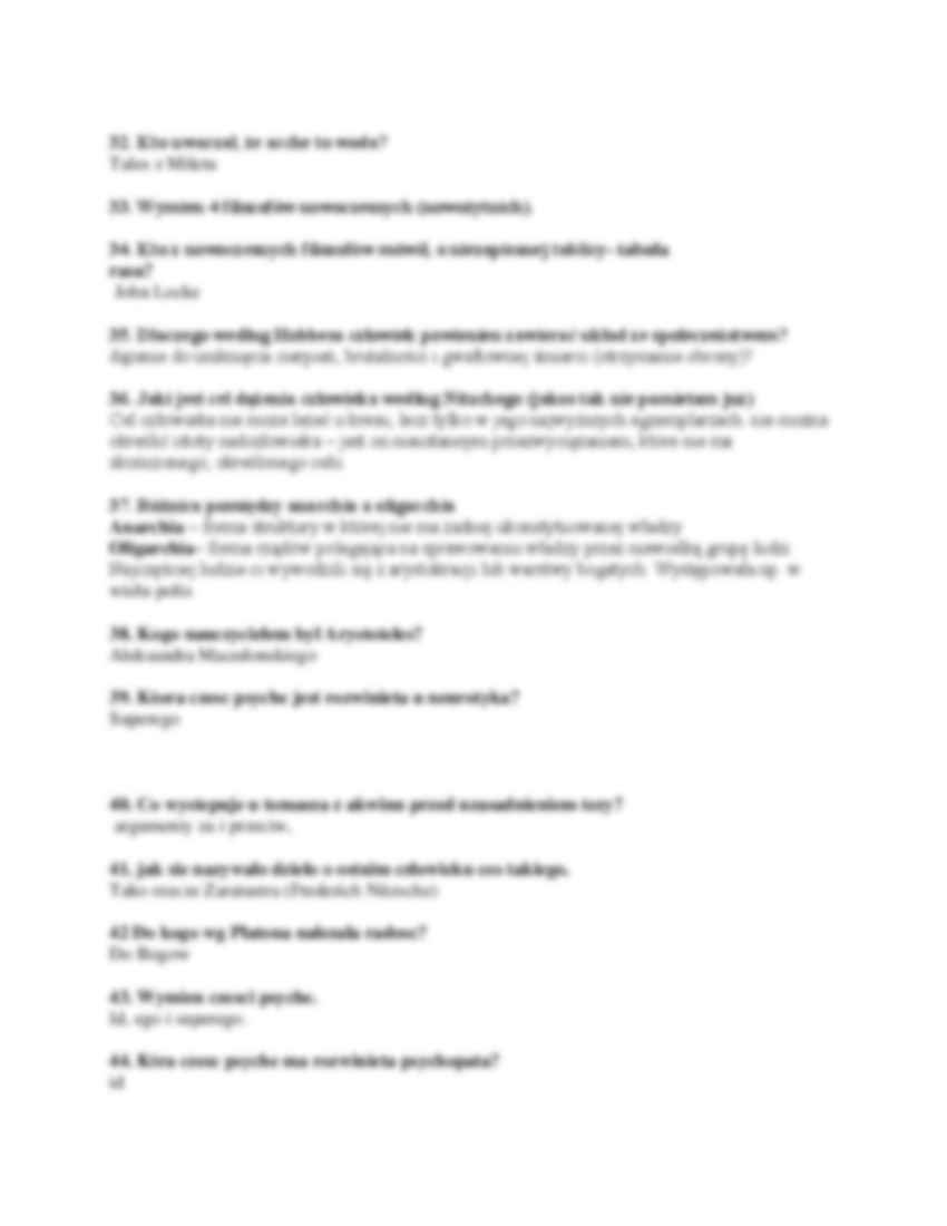 Pytania i odpowiedzi egzamin filozofia Augustyniak - strona 3