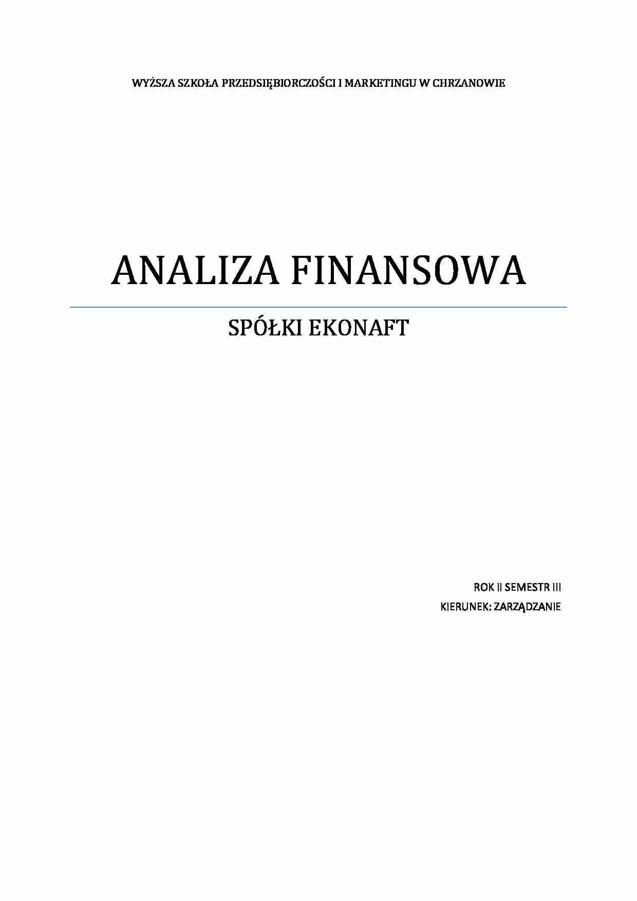 Analiza finansowa Ekonaft - strona 1