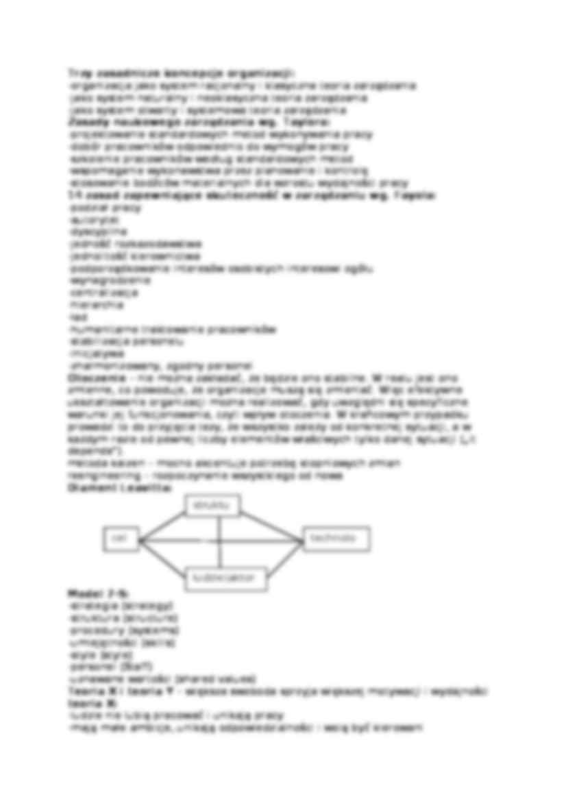Podstawy organizacji i zarządzania - opracowanie do zaliczenia - strona 2