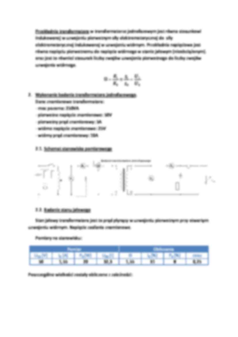 Badanie transformatora jednofazowego - strona 2
