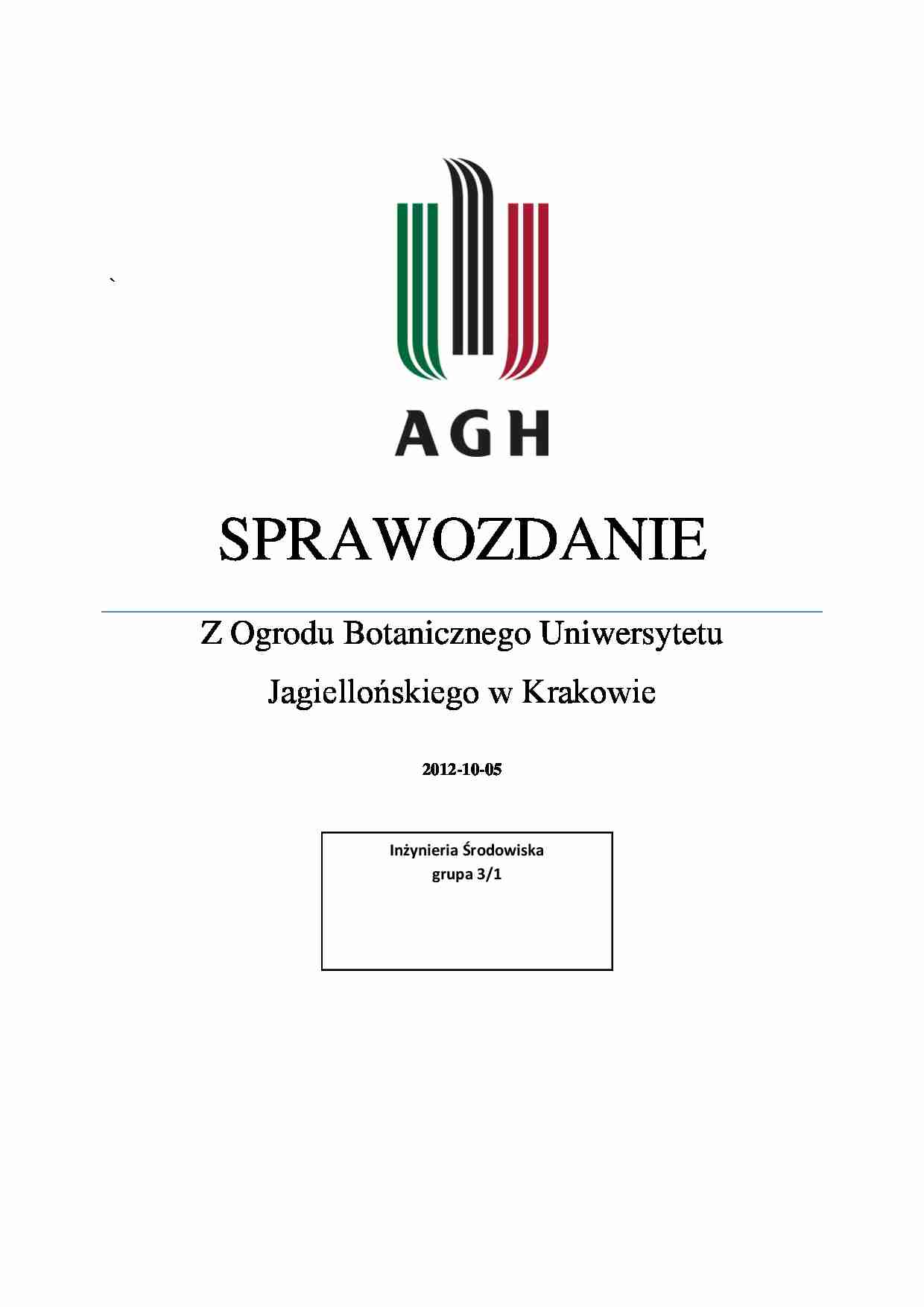 sprawozdanie z ogrodu botanicznego Kraków - strona 1