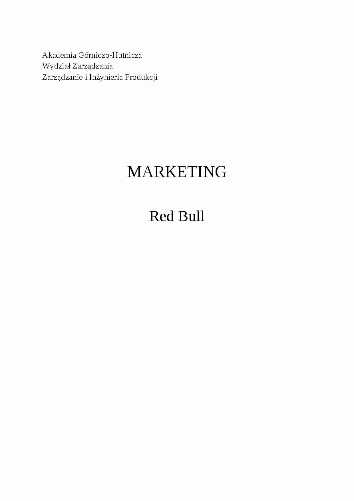 Firma Red Bull - projekt z marketingu - strona 1