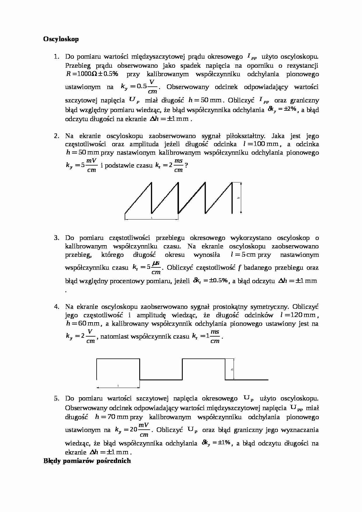 Zadania metrologia - strona 1