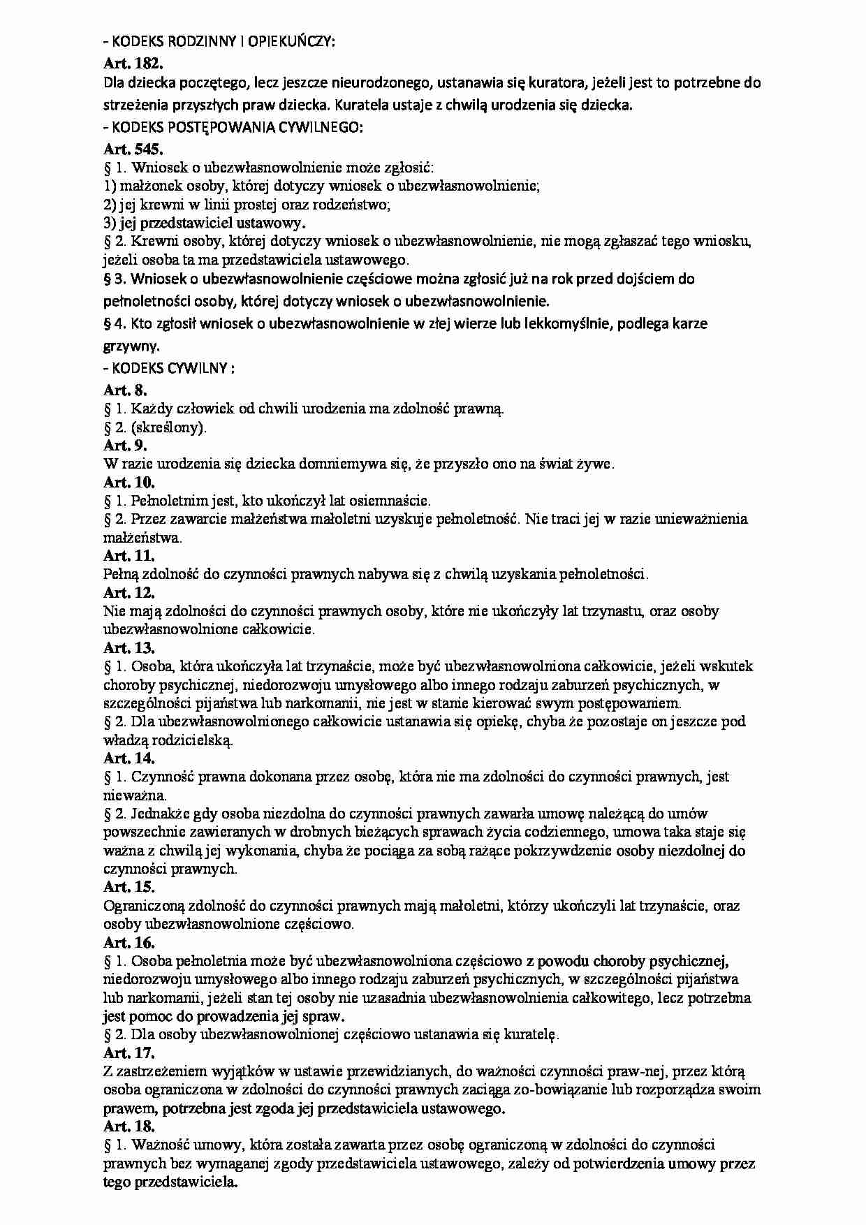 Prawo cywilne - kodeks - strona 1