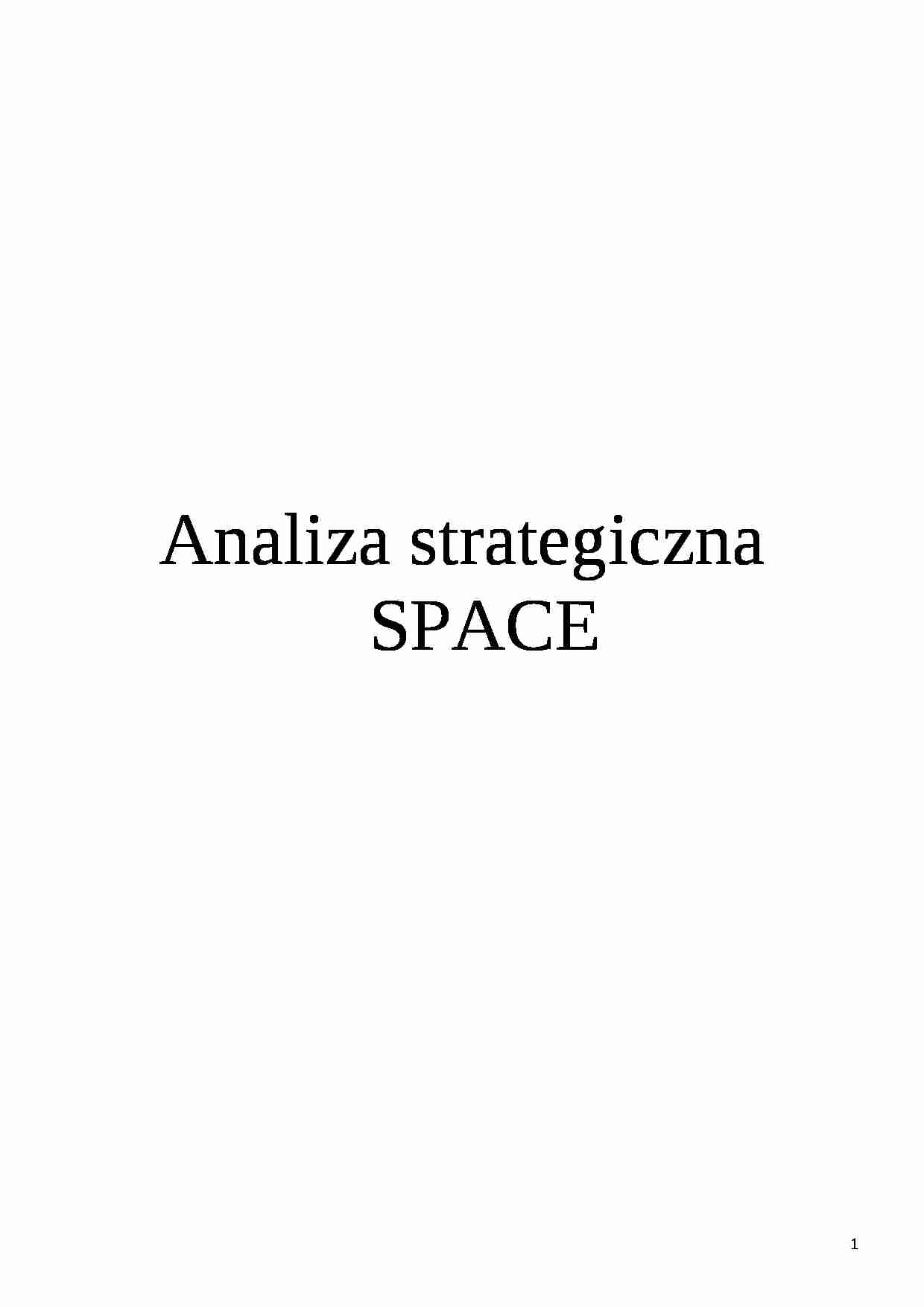 analiza strategiczna space - strona 1