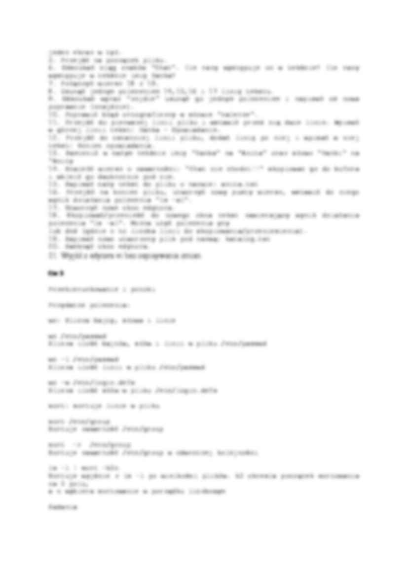 system operacyjny Linux ćwiczenia +rozwiazania - strona 2