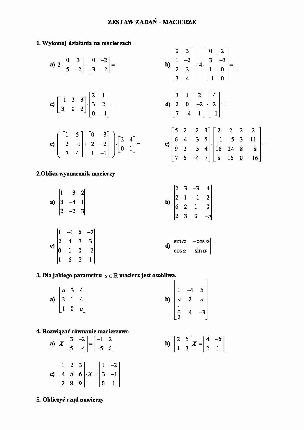 matematyka macierze - strona 1