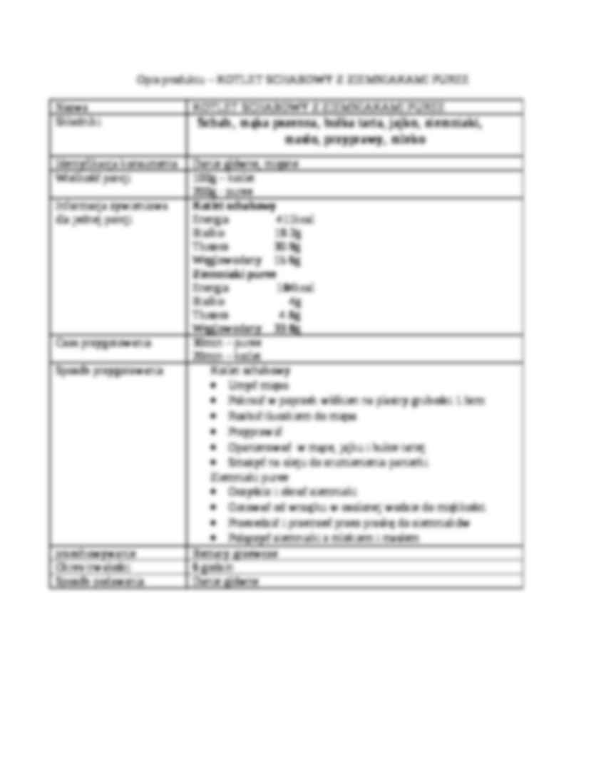 Schemat technologiczny produkcji kotleta schabowego - Przesiewanie - strona 2