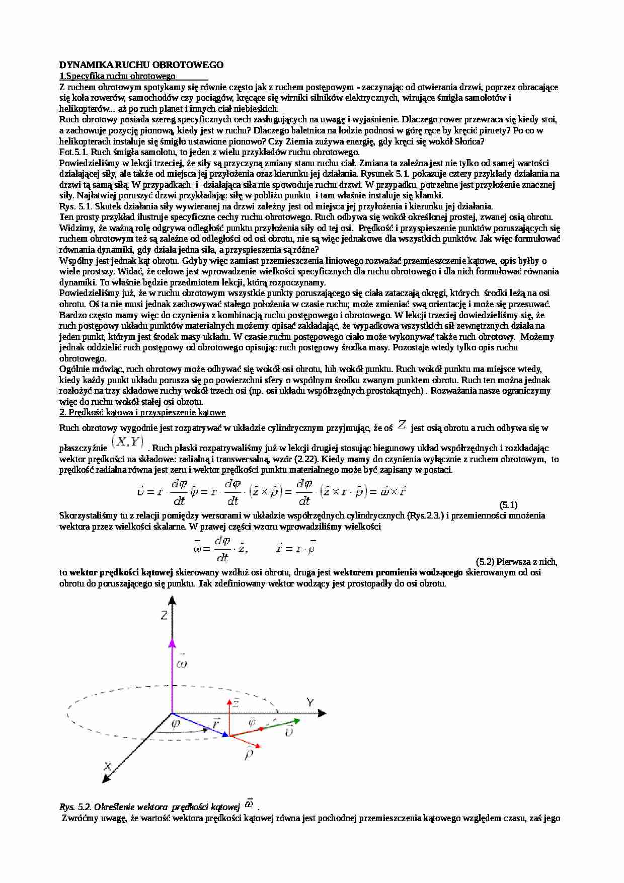 Dynamika ruchu obrotowego - strona 1