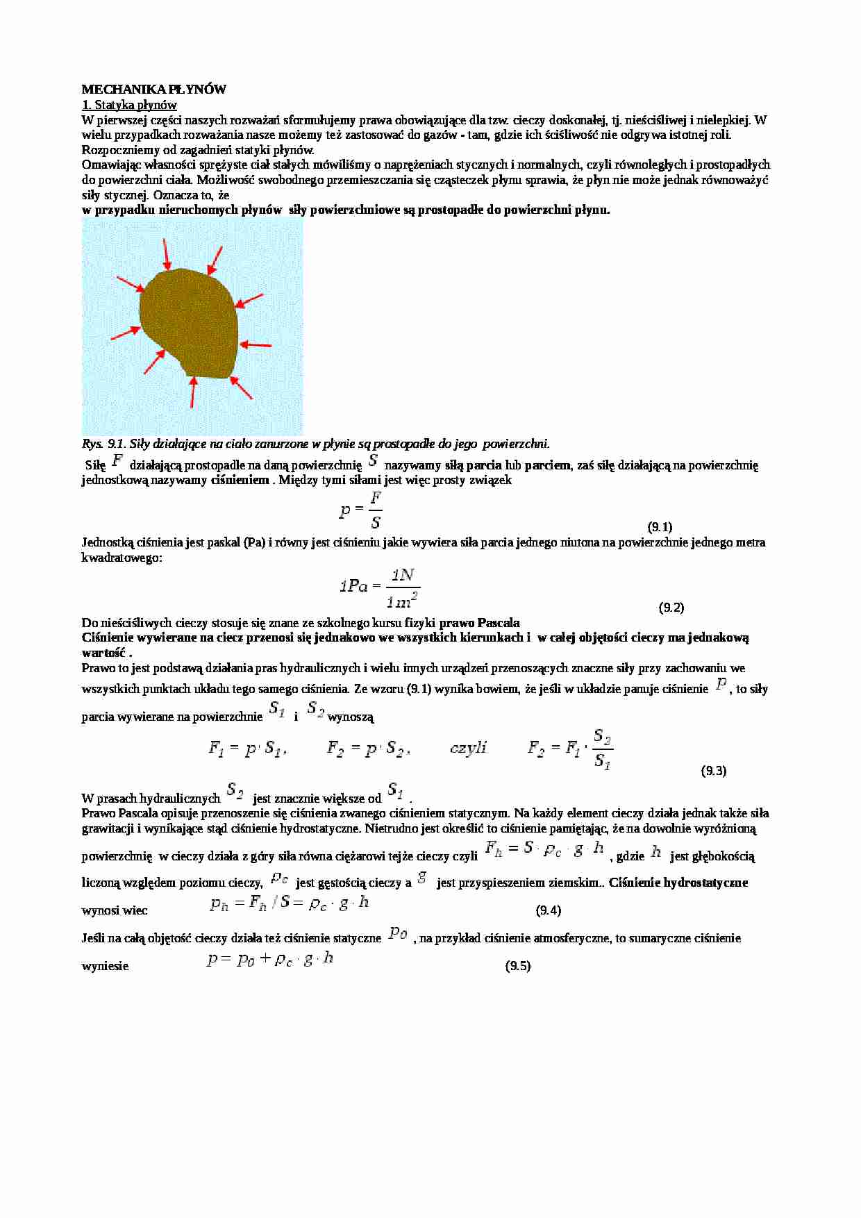 Mechanika płynów - Równanie ciągłości - strona 1