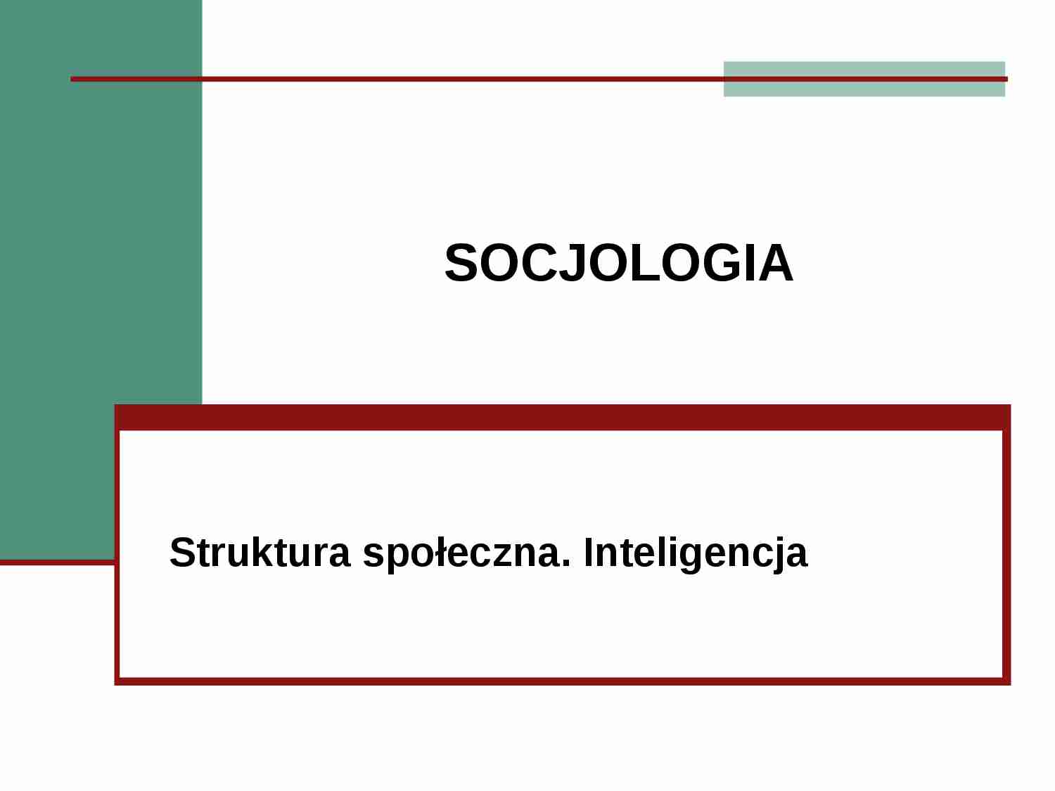 Wykład z socjologii o strukturze społecznej - strona 1