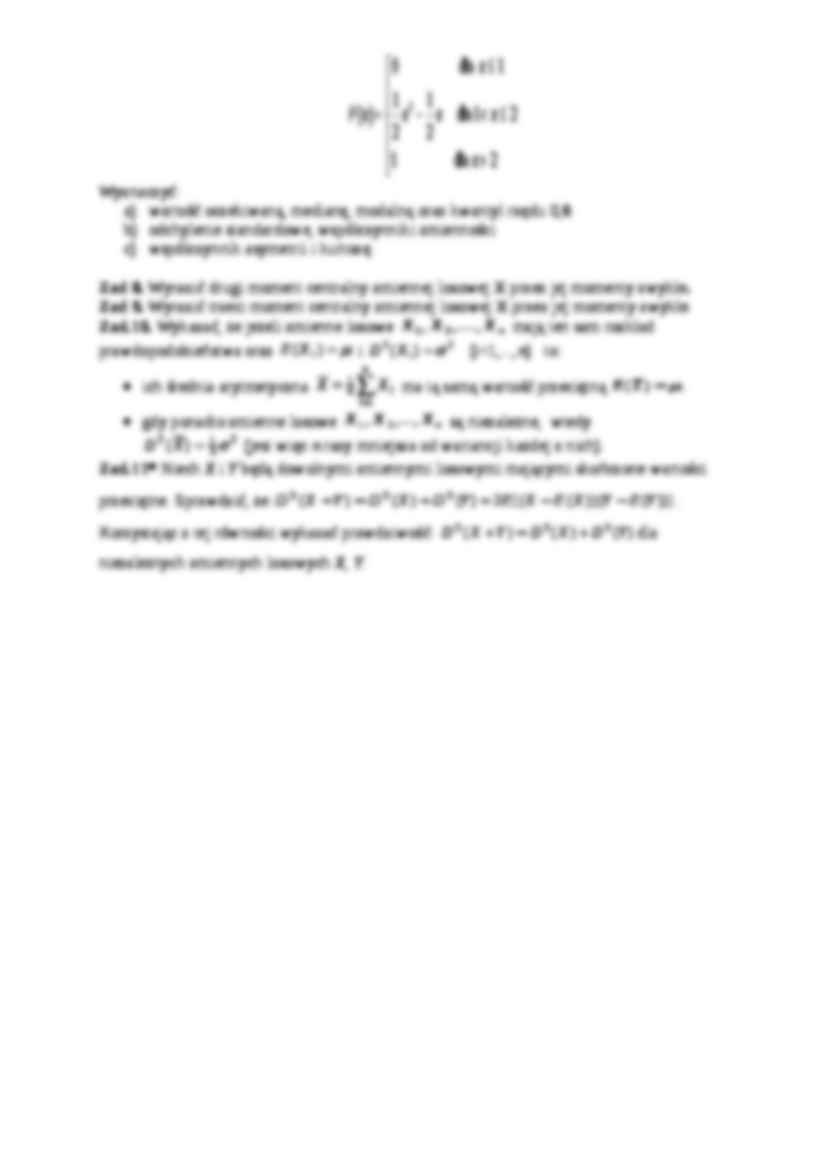 zadania  charakterystyki liczbowe zmiennej losowej - strona 2